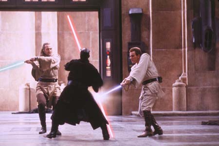 lightsaber fight scene from THE PHANTOM MENACE